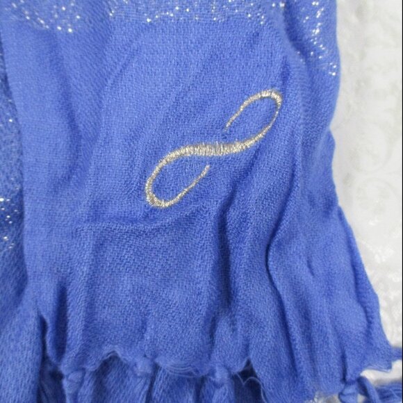 BLUE Infinite Sign Embroidery Scarf - Picture 4 of 9